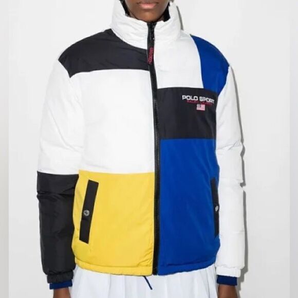 Polo Ralph Lauren Reversible Black Multi Puffer Water Repellent Size M - Picture 1 of 13